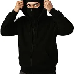 jugular Men's Cotton Solid Hooded Neck Full Sleeve with Mask Sweatshirt-picture-23