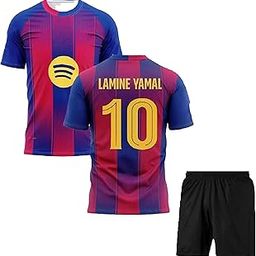 Soccer Official New Latest Trendy Barcel Lamine Yamal 19 Home Football Jersey with Shorts (Kids,Men & Boys)-image-37