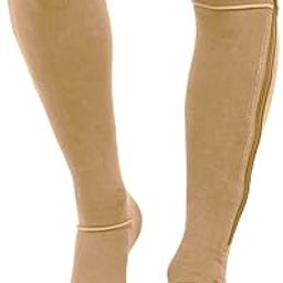 Medical Compression Stockings for Varicose Veins | Below Knee with ZIP Closure | COTTON FABRIC | MODERATE COMPRESSION | With Stitching | Unisex | Breathable-38