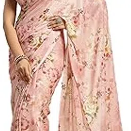 ratan Women's Chiffon Floral Printed Saree without Blouse Piece-picture-3