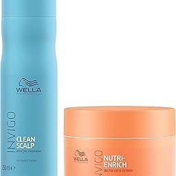 WELLA Professionals Invigo Nutri Enrich Deep Nourishing Mask (For Dry And Damaged Hair), 150 Ml & Professionals Invigo Balance Clean Scalp Anti Dandruff Shampoo, 250 Ml, (2 Count)-image-76