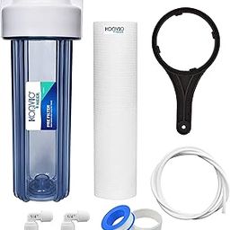 Konvio Neer Heavy Duty Transparent Pre Filter Kit for All RO Water Purifier | Most Preferred for Multistory Building With1/4 size Elbow connector | Size 10inch-12