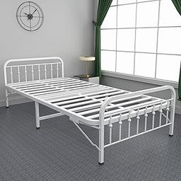 Honey Touch Folding Bed Single Size with Headboard for Bedroom, Guests and Rented Apartments (White)-5