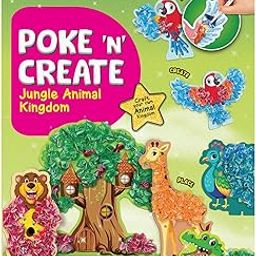 SmartCraft Art & Craft Kit - Poke Art Animal Kingdom Kit for Kids Ages 4, 5, 6, 7, 8, 9, 10 Years Old, Create 6 Animals, Creative Birthday Gift for Girls & Boys, DIY Fun Activity Kit-9