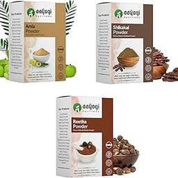 Herbal Hair Care Trio - Amla, Reetha, Shikakai Powder for Natural Hair Growth and Cleansing-image-99