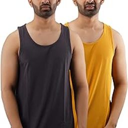Mens Sports Wear Cotton Solid Gym Vest Sleeveless Tshirt (Pack of 2)-image-99