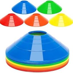 VITAL SPORTS CLUB Football Cones Set for Training – Plastic Marker Cones for Football, Agility Training Cones, Sports Marker Cones, Football Practice Cones for Kids & Adults (10)-image-58