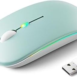 KANMABPC Wireless Bluetooth Mouse – Rechargeable, Silent, Dual Mode (Bluetooth 5.2 & USB) with LED Lights – Portable for Laptop, Desktop, & Tablet(Green)-picture-11
