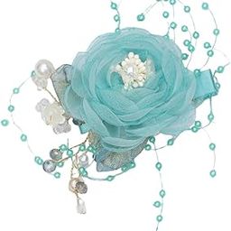 Embellished Rosette Hair Clip, Blue-image-47
