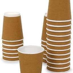 Khaana Packaging 150 ml (Pack of 100-Piece) Ripple Cup, Eco Friendly Hot Cups, Sustainable Disposable Paper Cups, Hot & Cold Beverage, Leak Proof, Thick and Durable, Brown-image-29