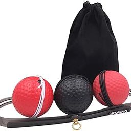 Enakshi (LABEL) Creations Boxing Reflex Ball Headband Set Adults React Ball for Sports Agility Fitness 2RedBall 1 Blackball-image-33