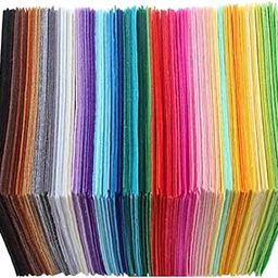 ATIMUNA 40Pcs Assorted Color Felt Fabric Sheets - Craft Felt Squares for Patchwork DIY Crafts, Sewing, Crafting Projects - 15x15cm (Random Colors)-picture-30