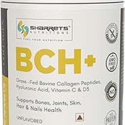 Sharrets BCH+ 200g, Unflavored : Bovine Collagen Powder Supplements with Hyaluronic Acid, Vitamin C & D, for Health and Wellness.-image-67