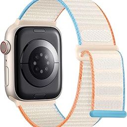 VEMIGON Soft And Breathable Sport Nylon Loop Strap Compatible with Apple Watch Bands 38mm 40mm 41mm 42mm 44mm 45mm 46mm 49mm, Adjustable Velcro Straps for iWatch Series 10/9/8/7/6/SE/5/4/3/2/1 Ultra-31