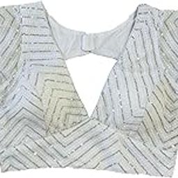 Womens Fancy Readymade Ethnic wear Half Sleeve Sequins Saree Blouse sabyasachi Blouse for Women Saree and Lehenga Choli Bridal Blouse-image-9
