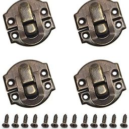 Yinpecly Toggle Catch Lock 1.14'' x 1.02'' (LxW) Retro Decorative Hasp for Suitcase Chest Trunk Latch Clasp, Bronze 4pcs-picture-5