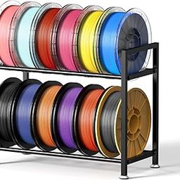 3D Printer Filament Storage Rack - Black Metal Organizer for Desktop 3D Printers, High Load Bearing, Two Tier Design Filament Rack for PLA/ABS/TPU Desktop Storage Racks-image-71