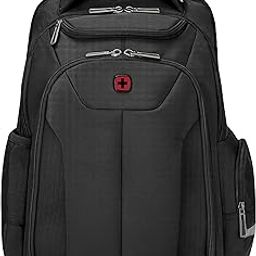WENGER 17.5" ScanSmart Laptop Backpack, 30 Litres, Black, Swiss Designed-blend of style & function, 612014-19