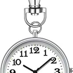 THE STYLE SUTRA Pocket Watch Versatile Clock Pendant Nurse Watch for Weddings Birthday Party Silver-image-58