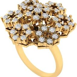 Gold Plated Pure 925 Sterling Silver Floral Ring | Diamond Ring for Women and Girls | Model RSY00382-image-10