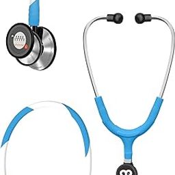 FriCARE Tunable Stethoscope - Dual Head Estetoscopio for Nurses, Doctors, Paramedics, Students - FSA/HSA Eligible Stethoscopes, Duo Frosted Blueberry Tube, Classic Steel Finish Chestpiece-image-16