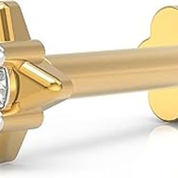925 Sterling Silver 18K Gold Plated Radiant Star Nose Pin for Women and Girls | With Certificate of Authenticity and 925 Stamp-15