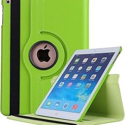 SPRYNKO® 360 Degree Rotating Leather Smart Flip (Auto Sleep/Wake) Case Cover Stand for iPad Air 1 Gen 9.7 inch 2013 [A1474 A1475 A1476] (Green)-image-73
