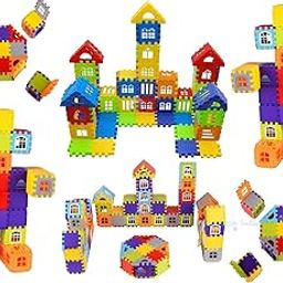 FunBlast DIY House Building Blocks for Kids Puzzle Games for Kids DIY Toys for Children Educational and Learning Toy for Kids, Girls and Boys (Multicolor) - 140+ Blocks (72 Pieces)-15