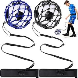 TOBWOLF 2PCS Waist Belt Soccer Ball Trainer, Adjustable Football Rebound Net, Hands-Free Kick Throw Solo Practice Training Aid, Bounce Back Control Skills-picture-1