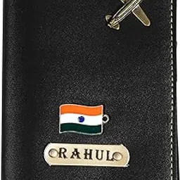 custom Wasim Enterprise Personalised Name & Charm Leather Passport Cover Holder for Men & Women, Best to Gifts (Black)-picture-34