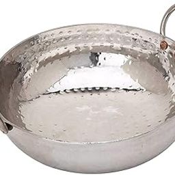 KC Sandwich Bottom Heavy Guage Stainless Steel Hammered Kadhai Cookware(2500 ML)-image-11