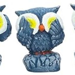 Kalavi CreationsOwl Showpiece Set of 3, Blue Resin Figurines, Handmade Home Decor, Tabletop Figurines, Living Room Decorative Gift Items-image-57