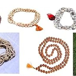 FIRMUS Combo Pack of 5-108 Beads Rudraksha Mala, Red Jaap Mala,Sandalwood Jaap Mala, Vaijanti Mala and Tulsi Japa Mala with Red Jaap Bag for Keeping All Mala-image-36