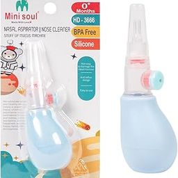 MINI SOUL Manual Nose Cleaner for Toddlers With Air Valve Cover, BPA Free Silicone Nozzle, Soft Squeezable Pump for Nasal Mucus Sucking, Suction Cleaning Tool (Pack of 1, Pink)-image-23
