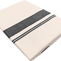 Mens Canal Border Cream Color Dhoti 100% Cotton 4.00 Meters Double Vesti/Mundu-image-6