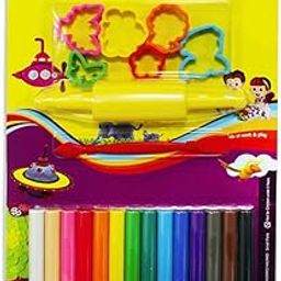 Kores Kool Toolz Modelling Clay - (230grams,14 Colours) with 6 Mould + 1 Roller + 1 Cutter, Multicolor-picture-6