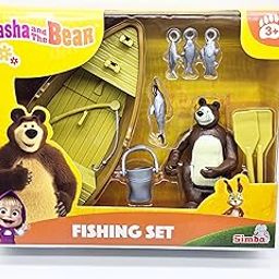 Masha and the Bear By Fratelli Playset(3 Inch Masha Series Bear Doll and Its Boat and Fishing Accessories)-image-46