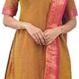 Women's Trendy Pure Kanchi Cotton Top with duppta with jacquard wiving, it is Beautifully Decorated with South cutural desgins Prints for Party-image-94