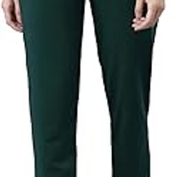 Womens' Solid Dark Green Mid Rise Knitted Cotton Stretch Kurti Pants-image-15