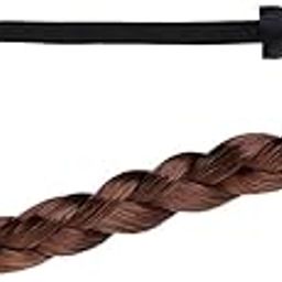 Ashkash 1 Pcs Synthetic Strand Braided Headband Classic Chunky Elastic Stretch Hairpiece Women Girl Beauty Accessory - (Natural Brown) - Get Free 2Pcs Braided Hair Band Free-image-95