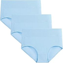 Women's Cotton Underwear High Waist Full Coverage Brief Panty Multipack-image-51
