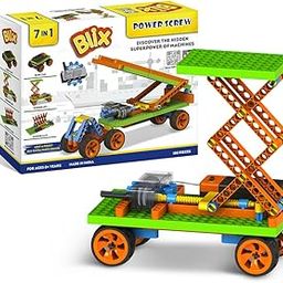 BLIX Power Screw, Plastic, 7 in 1 DIY STEM Toys for Kids, Educational & Construction Activity Game for Kids, No. of Parts- 186+, Made in India-21