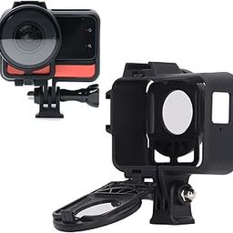 Action Camera Case for One RS, Action Camera Frame with Removable Lens Cover, Cold Shoe, 1/4 Inch Adapter-image-58