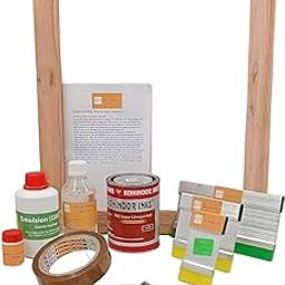 sumikrafts PVC Screen Printing kit: PVC matt Ink Crimson red 500gm+Wooden Frame 12”X15” pre Stretched mesh no 16- Graphic Arts,Textile and Apparel-32