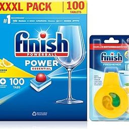 Finish Powerball Dishwashing Tablets 100's with Finish Dishwasher Freshener Lemon-image-63