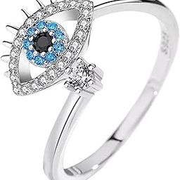 Anti Tarnish Cute Evil Eye Finger Ring for Women | Adjustable Fancy Jewellery Design | Latest Fashion Accessories for Girls | Minimal Jewelry | Ideal for Gifting-image-45
