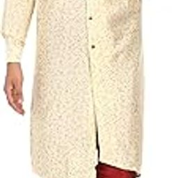 Men's Art Silk Printed Kurta Pyjama Set Self Design 2-Piece Festive Party Ethnic Dress-picture-3