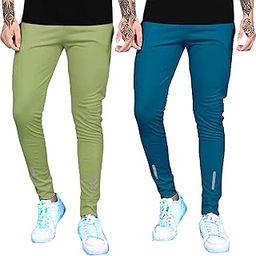 Men's Mid Rise Combo Slim Fit Solid Lycra Blend Full Elastic Sport Wear Running Gym Stretchable Jogger Track Pant -Track 03-picture-7