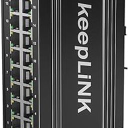 16 Port Industrial Gigabit Switch, Ethernet DIN-Rail Hardened Switch Unmanaged, IP40, Operating Temperature Range of -30° – 75°C (-22° – 167°F)-24