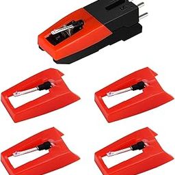 5Pcs Record Player Needle Set, 1 Record Player Turntable Cartridge with 4 Diamond Stylus Replacement for Vinyl Record Player for Most Turntables, Enhanced Audio Performance-image-91